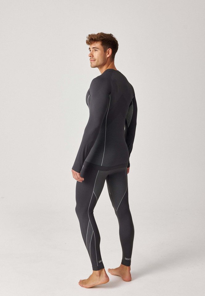 SNOCKS Thermounterhemd Thermounterwäsche mit Daumenloch für Herren (1-St) perfekt für Wintersportaktivitäten, atmungsaktiv und wärmeisolierend – Bild 4 von 5