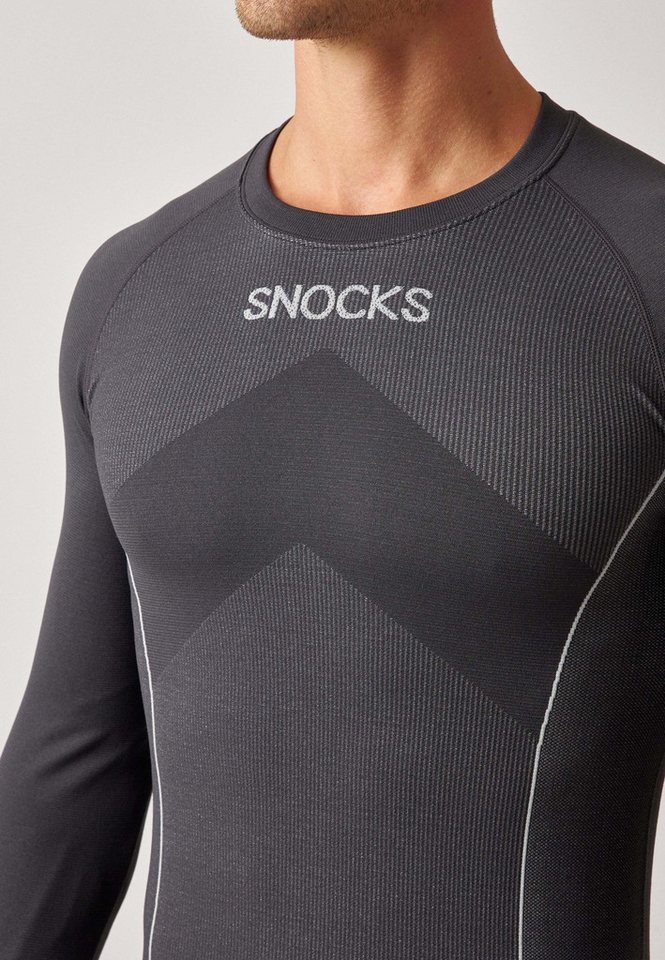 SNOCKS Thermounterhemd Thermounterwäsche mit Daumenloch für Herren (1-St) perfekt für Wintersportaktivitäten, atmungsaktiv und wärmeisolierend – Bild 5 von 5