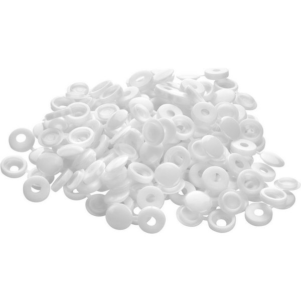 SO-TECH® Abdeckkappe Ø 13,3 x 3,5 mm für Senkkopf-Schrauben bis Ø 8,5 mm Kopf-Ø, (100-St), weiße Schutzkappen ideal für Möbel, Regale, Beschläge