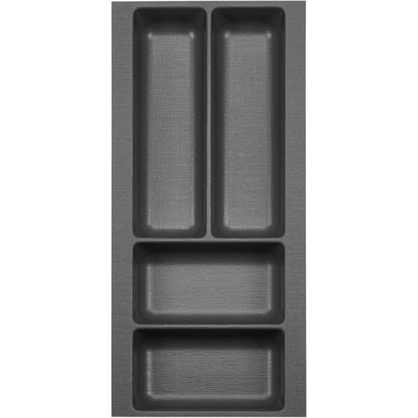 SO-TECH® Besteckeinsatz ORGA-BOX II Leinwandstruktur, für Nobilia bis 07/2012, Besteckeinsatz 209 mm Breite, Anthrazit