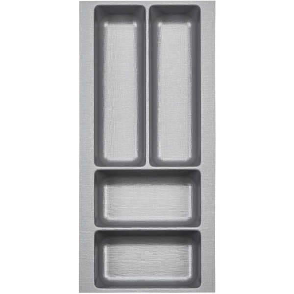 SO-TECH® Besteckeinsatz ORGA-BOX II Leinwandstruktur, für Nobilia bis 07/2012, Besteckeinsatz 209 mm Breite, Silbergrau