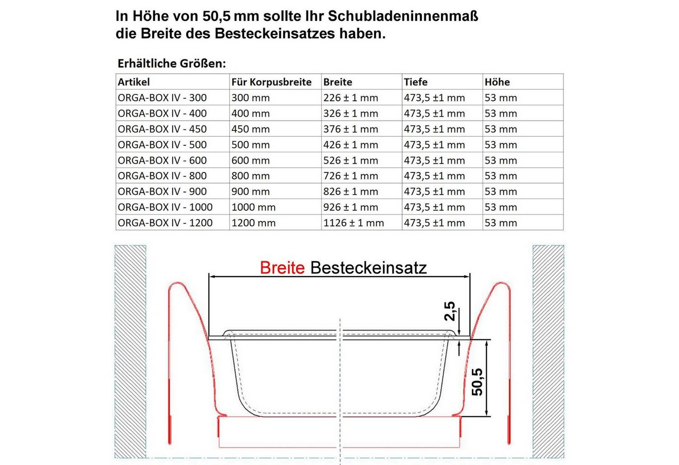 SO-TECH® Besteckeinsatz ORGA-BOX IV Universal, für 30er Schublade, 473,5 x 226 mm – Bild 5 von 5