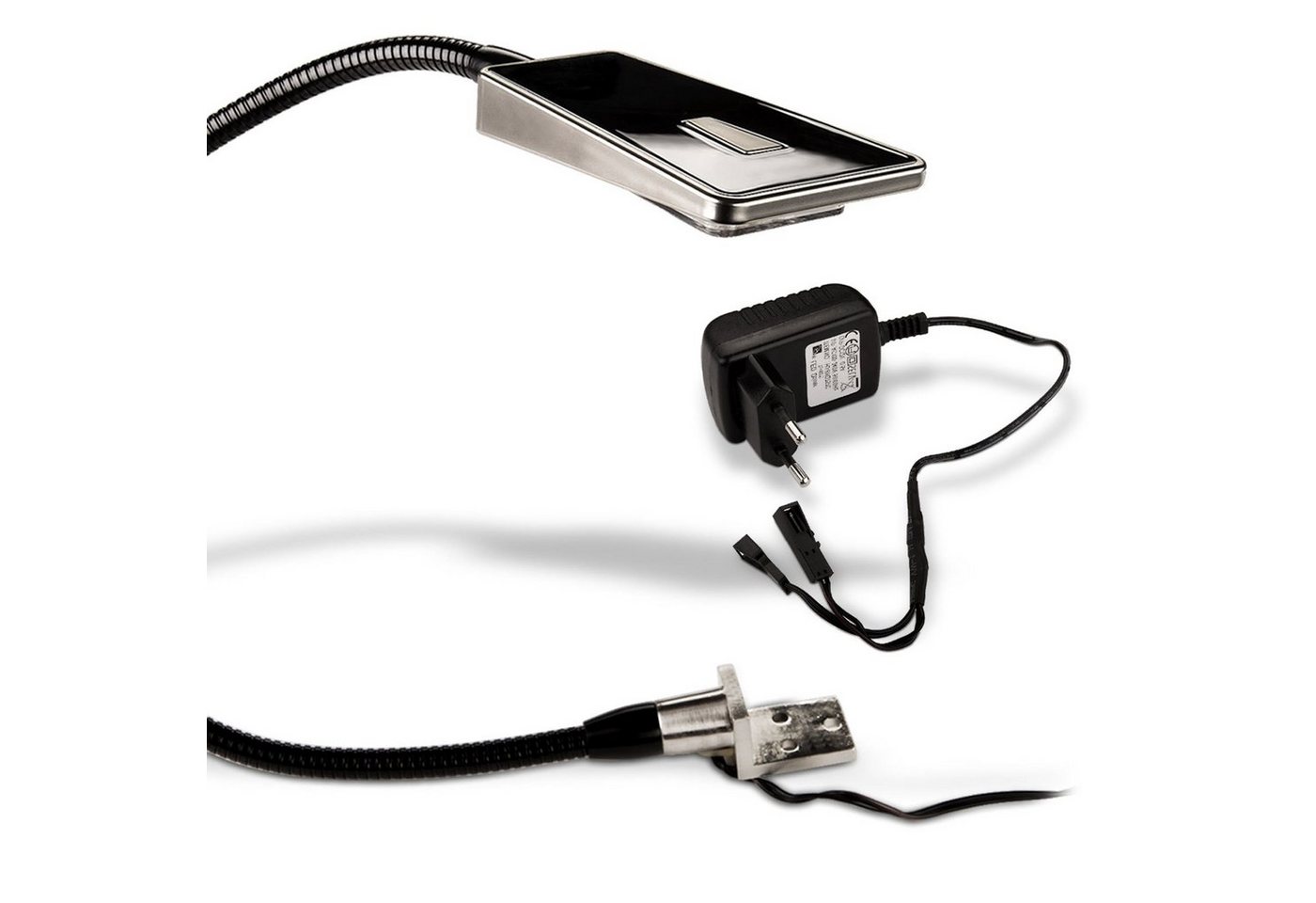 SO-TECH® Bettleuchte Flexible LED Leseleuchte Luminoso 12V / 2W, 1x Leuchte schwarz inkl. Netzteil – Bild 2 von 5
