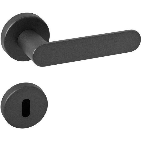 SO-TECH® Drückergarnitur Türdrücker SAM Aluminium Oval Rosette, Buntbart Türgarnitur für Zimmertür anthrazit