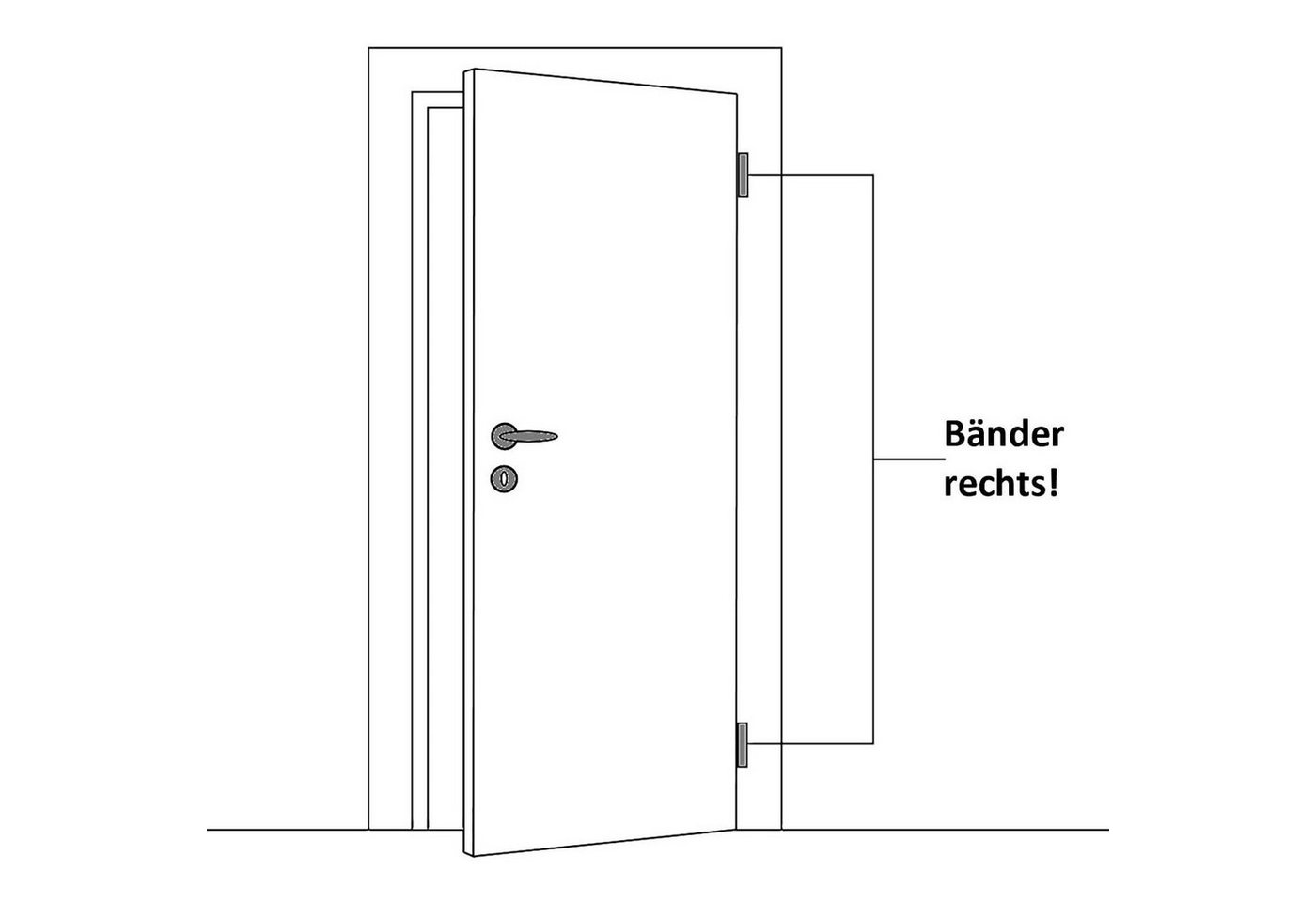 SO-TECH® Einsteckschloss Türschloss wahlweise Buntbart, WC oder Profilzylinder, Rechts, für Profilzylinder PZ, Dornmaß 55, St. 20r, 4150010 – Bild 3 von 4