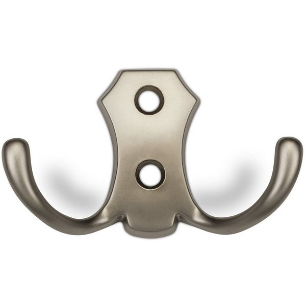 SO-TECH® Garderobenhaken LENA, Lochabstand 20 mm, zwei Größen, Metall massiv, Edelstahloptik matt, Höhe 48 mm, 2-fach, inkl. Schrauben