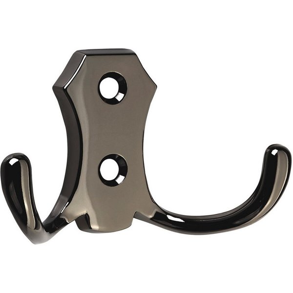 SO-TECH® Garderobenhaken LENA, Lochabstand 20 mm, zwei Größen, Metall massiv, Chrom dunkel, Höhe 48 mm, 2-fach, inkl. Schrauben