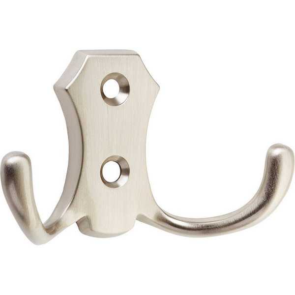 SO-TECH® Garderobenhaken LENA, Lochabstand 20 mm, zwei Größen, Metall massiv, Edelstahloptik, Höhe 48 mm, 2-fach, inkl. Schrauben