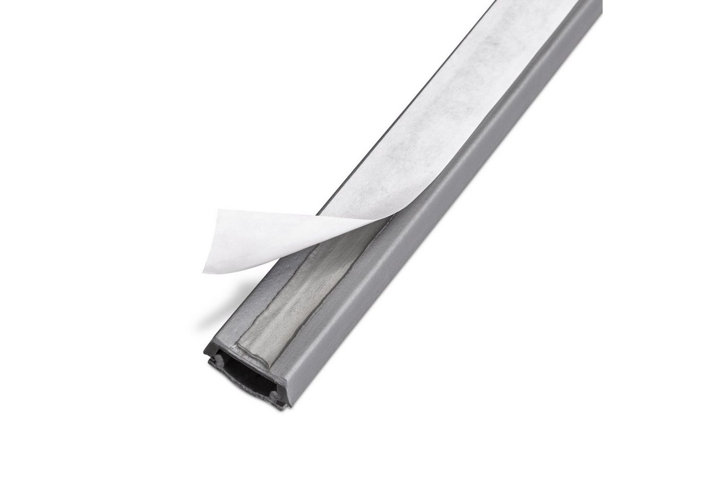 SO-TECH® Kabelkanal dezente Mini Kabelleiste, selbstklebend, 400 x 14 x 10 mm, Kabeldurchführung, silbergrau – Bild 4 von 5