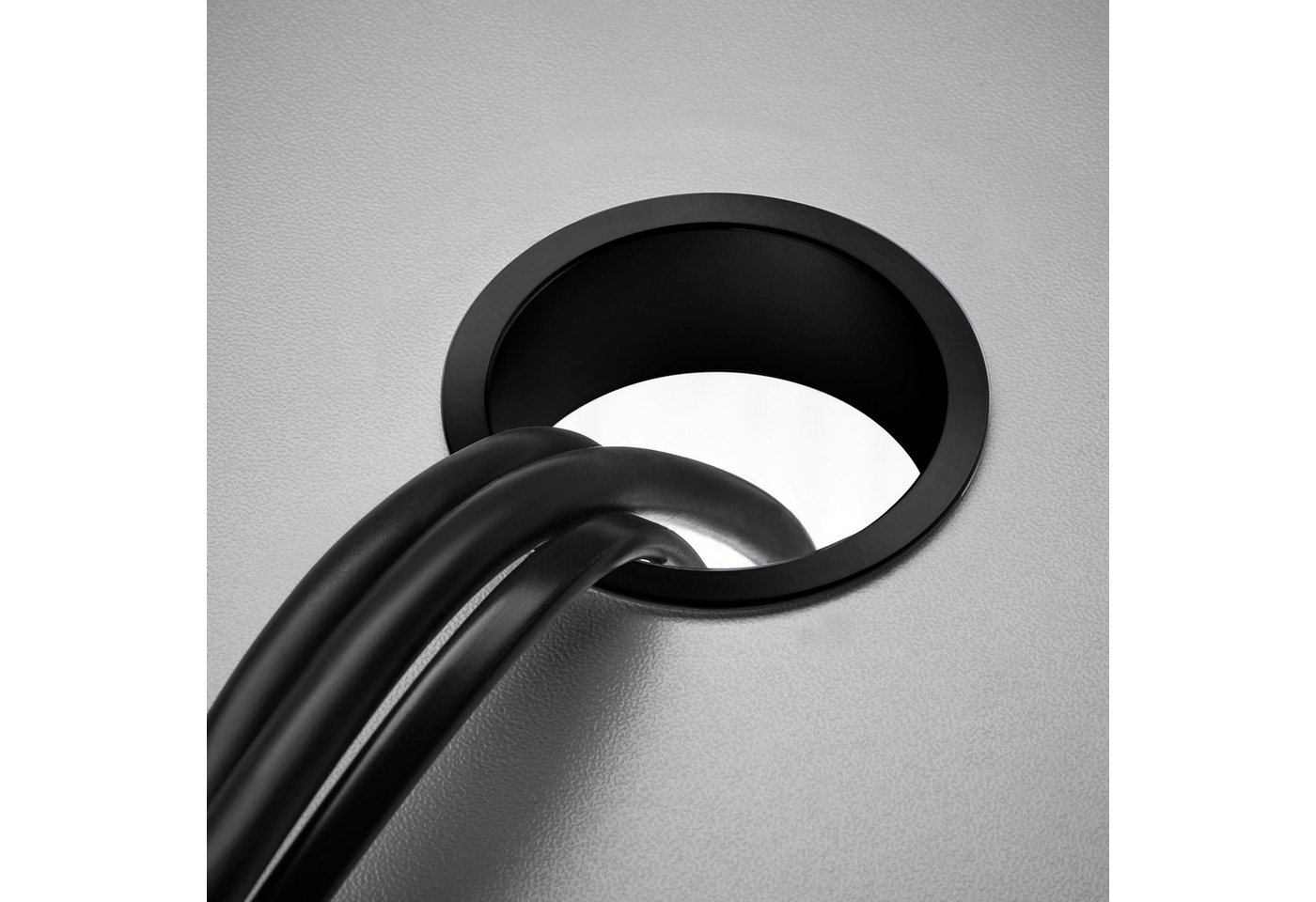SO-TECH® Kabelkanal Kabeldurchführung Kabelring Kabeldurchlass echt Edelstahl (1-St), Einbau-Ø 12 mm / Außen-Ø 15 mm, schwarz galvanisiert – Bild 2 von 5
