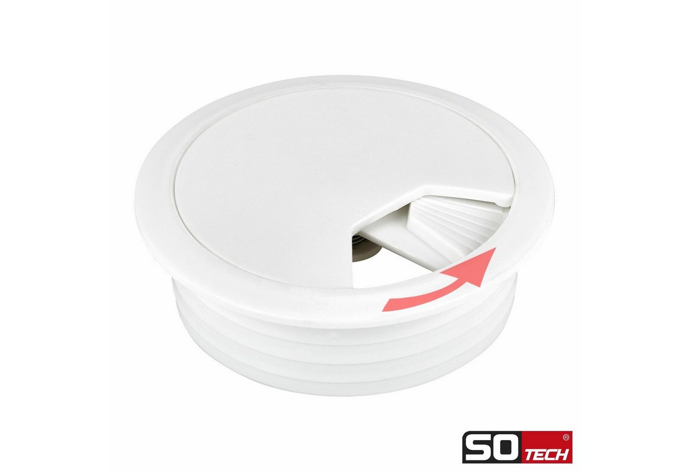 SO-TECH® Kabelkanal Kabeldurchlass Kabeldurchführung (2-St), Ø 60 mm, weiß, 2 Stück – Bild 4 von 5