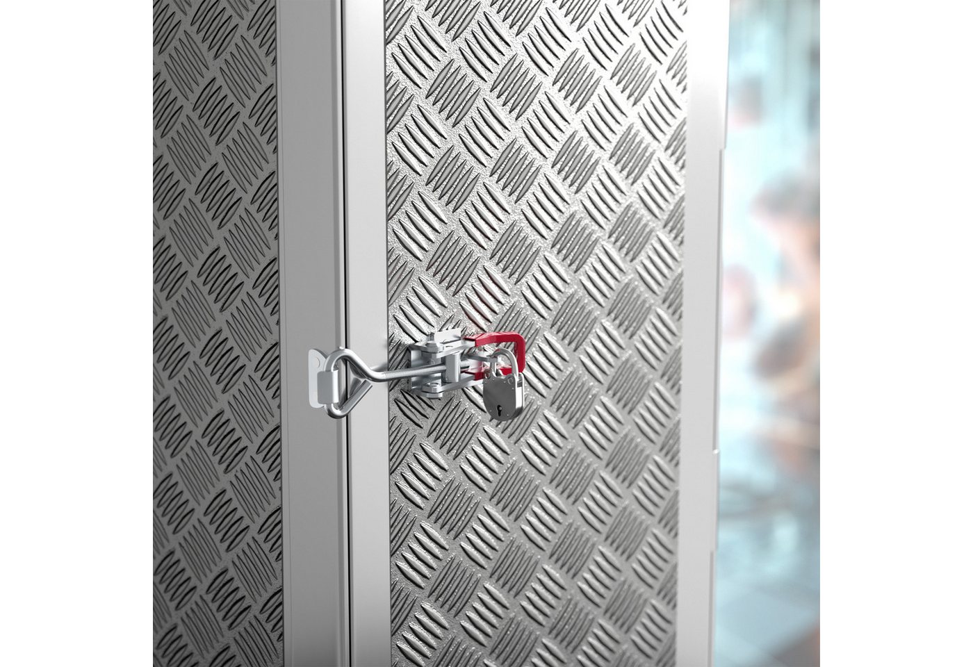 SO-TECH® Kastenriegelschloss Spannverschluss, verstellbarer Schnellspanner, M6 - Haltekraft 220 kg, (2-tlg), M6 (Haltekraft 220 kg, abschließbar) Stahl verzinkt – Bild 4 von 5