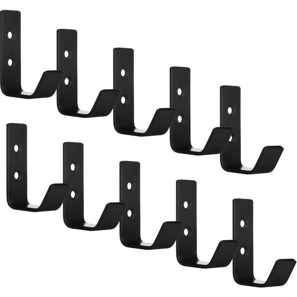 SO-TECH® Kleiderhaken Wandhaken, aus Edelstahl, 60 x 20 x 45 mm, (10-St), kleiner Jackenhaken mit abgerundeten Kanten schwarz