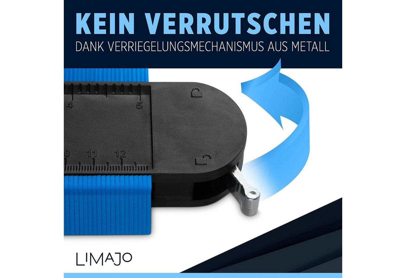SO-TECH® Konturenlehre 25 cm und 12 cm, Messbereich max. 13cm, Lamellenbreite 1,5mm, Set, 2-St., Formen präzise Übernehmen für Verlegearbeiten – Bild 3 von 5