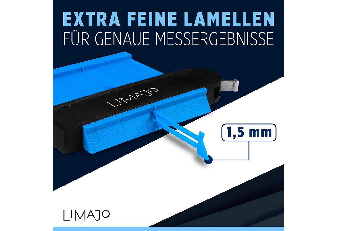 SO-TECH® Konturenlehre 25 cm und 12 cm, Messbereich max. 13cm, Lamellenbreite 1,5mm, Set, 2-St., Formen präzise Übernehmen für Verlegearbeiten – Bild 4 von 5