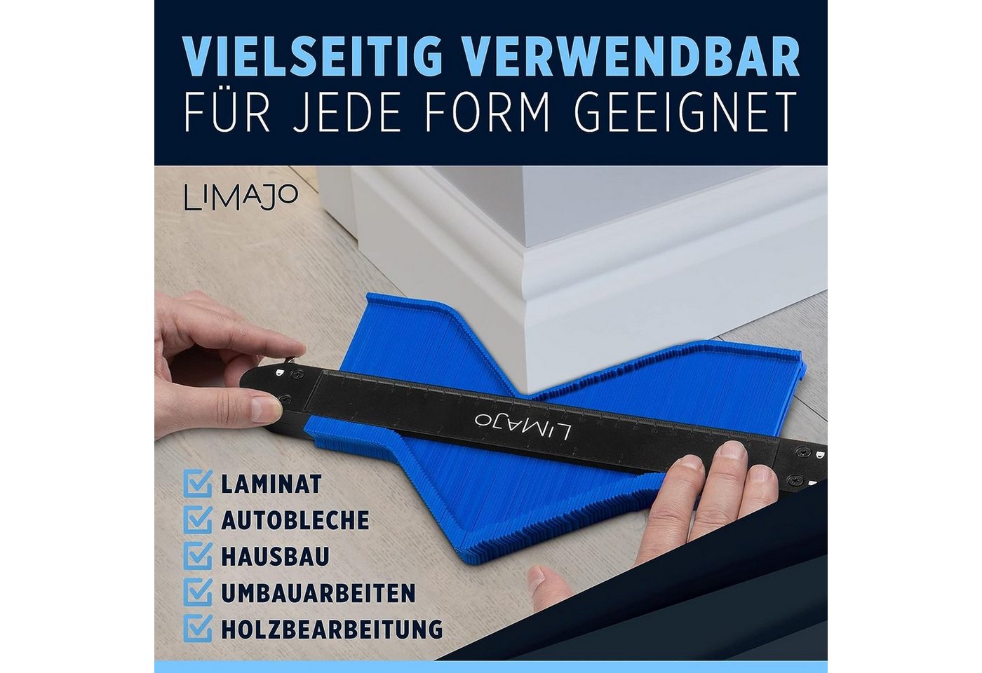 SO-TECH® Konturenlehre 25 cm und 12 cm, Messbereich max. 13cm, Lamellenbreite 1,5mm, Set, 2-St., Formen präzise Übernehmen für Verlegearbeiten – Bild 5 von 5