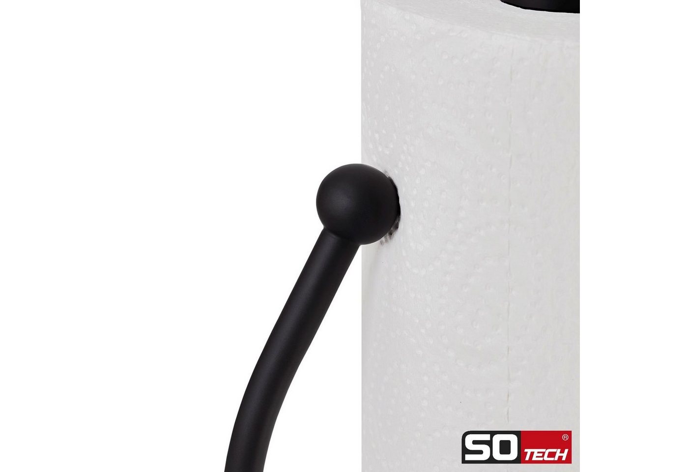 SO-TECH® Küchenrollenhalter Höhe 34 cm, stehend, mit Fixierarm, (1-St), Edelstahl mit schwarzer Oberfläche – Bild 4 von 5