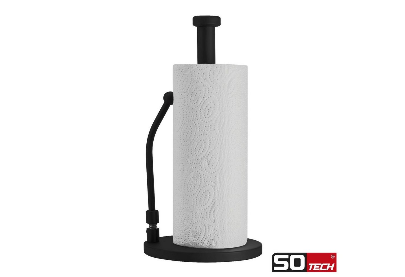 SO-TECH® Küchenrollenhalter Höhe 34 cm, stehend, mit Fixierarm, (1-St), Edelstahl mit schwarzer Oberfläche – Bild 5 von 5