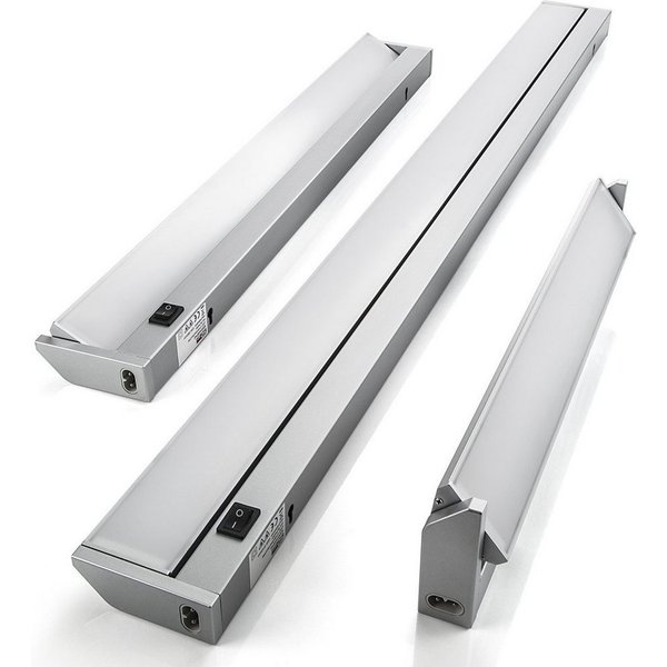SO-TECH® LED Unterbauleuchte Alessia 350-910 mm mit diffuser Scheibe ohne Lichtpunkte, Reihenschaltung, LED fest integriert, Neutralweiß, 2er Set 5W / 350 mm Lä