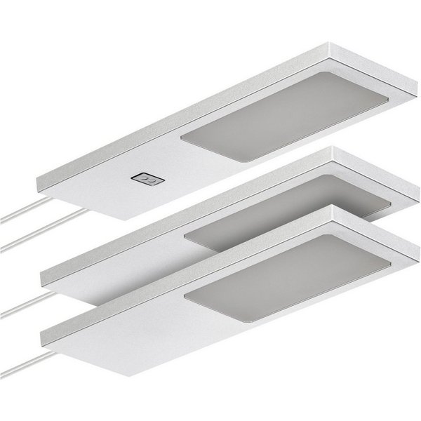 SO-TECH® LED Unterbauleuchte LED Möbelleuchte GIULIA II, stufenlos dimmbar, LED fest integriert, Neutralweiß, 3er Set neutralweiß mit/ohne Sensor inkl. 33W Traf