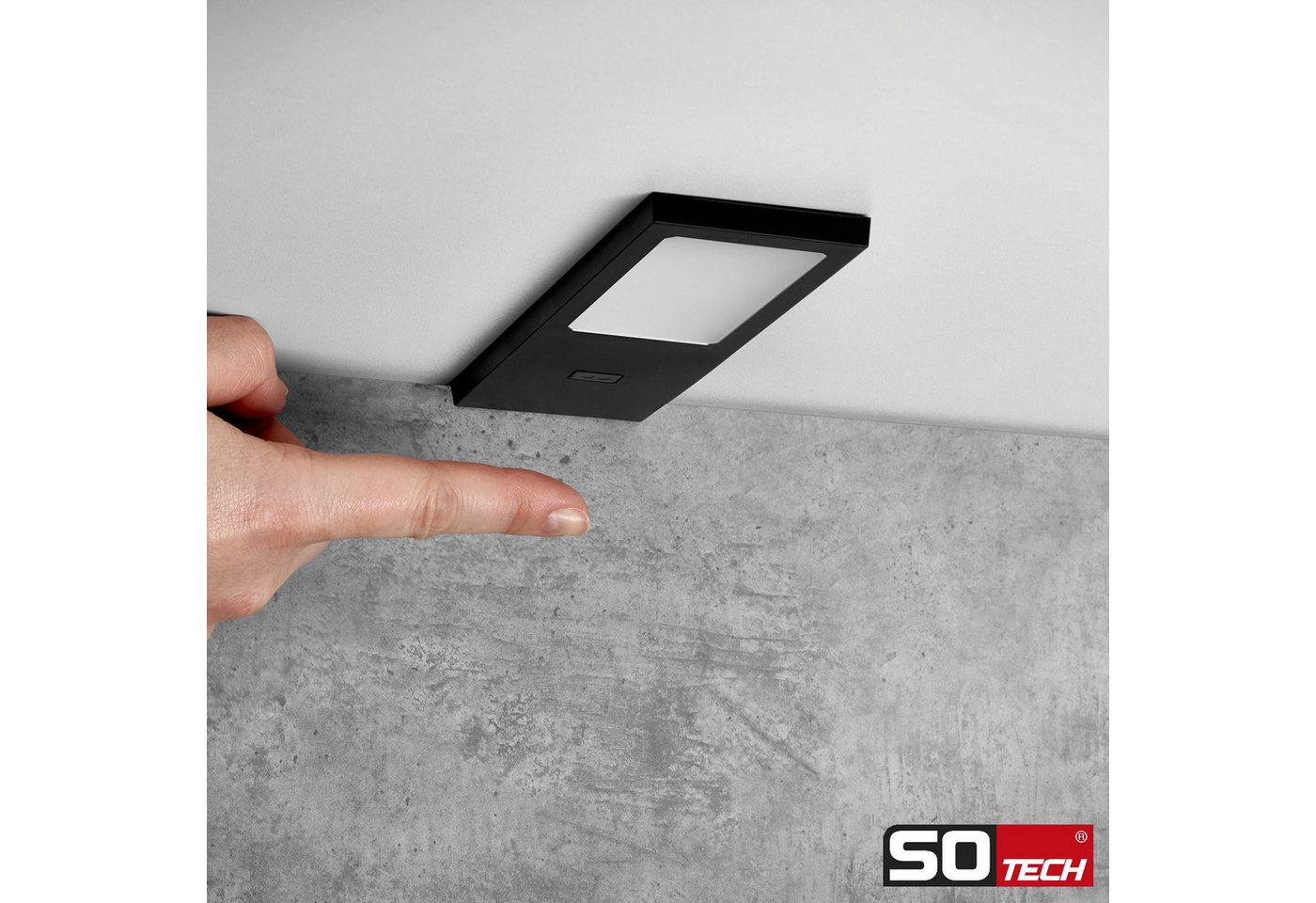 SO-TECH® LED Unterbauleuchte LED Möbelleuchte GIULIA II, stufenlos dimmbar, LED fest integriert, Warmweiß, 3er Set warmweiß mit/ohne Sensor inkl. 33W Trafo, sch – Bild 3 von 5