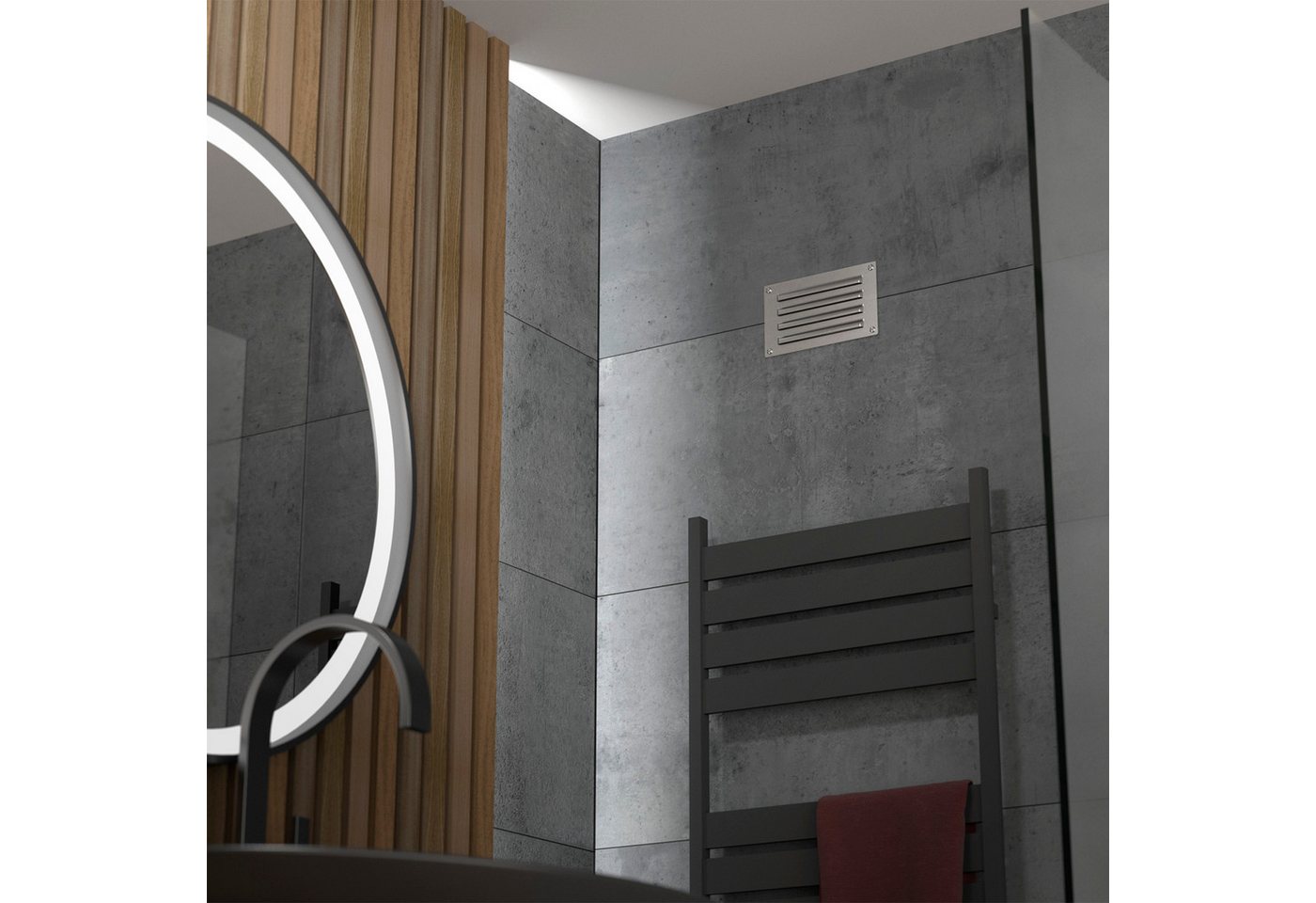SO-TECH® Lüftungsgitter Belüftungsgitter Edelstahl SS304 mit Insektenschutz (1 St), 165 x 100 mm gebürstet aufschraubbar – Bild 3 von 5