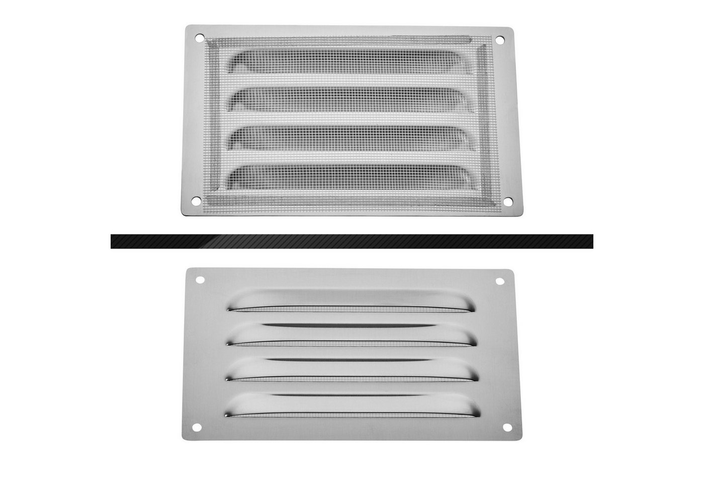 SO-TECH® Lüftungsgitter Belüftungsgitter Edelstahl SS304 mit Insektenschutz (1 St), 165 x 100 mm gebürstet aufschraubbar – Bild 5 von 5