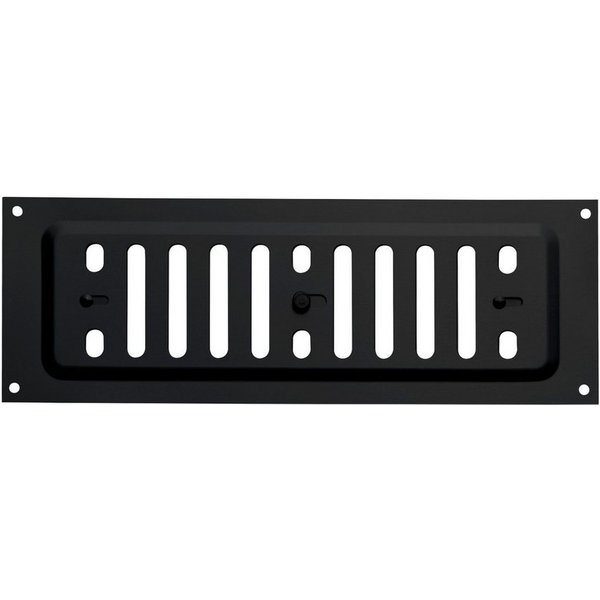 SO-TECH® Lüftungsgitter Belüftungsgitter mit Schiebeverschluss verschließbar (1 St), Edelstahl SS304 schwarz, 260 x 90 mm, Schlitzlochung oval