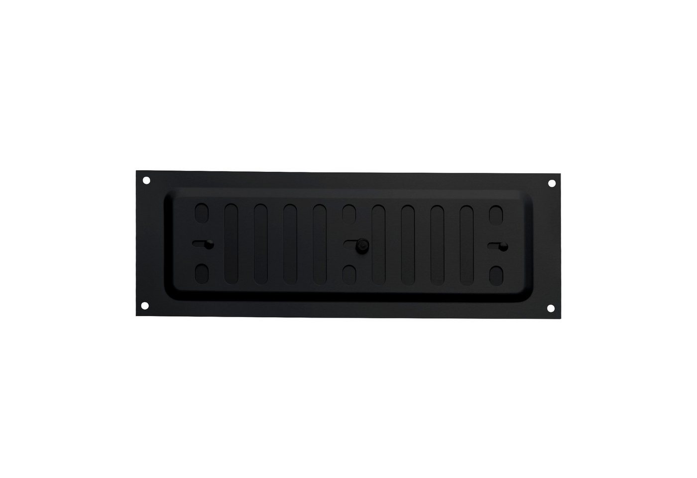 SO-TECH® Lüftungsgitter Belüftungsgitter mit Schiebeverschluss verschließbar (1 St), Edelstahl SS304 schwarz, 260 x 90 mm, Schlitzlochung oval – Bild 3 von 5