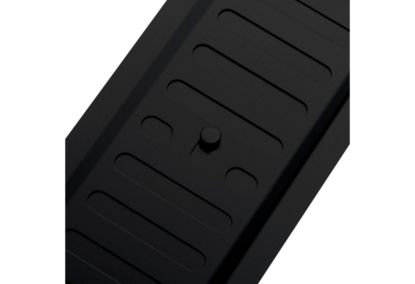 SO-TECH® Lüftungsgitter Belüftungsgitter mit Schiebeverschluss verschließbar (1 St), Edelstahl SS304 schwarz, 260 x 90 mm, Schlitzlochung oval – Bild 4 von 5