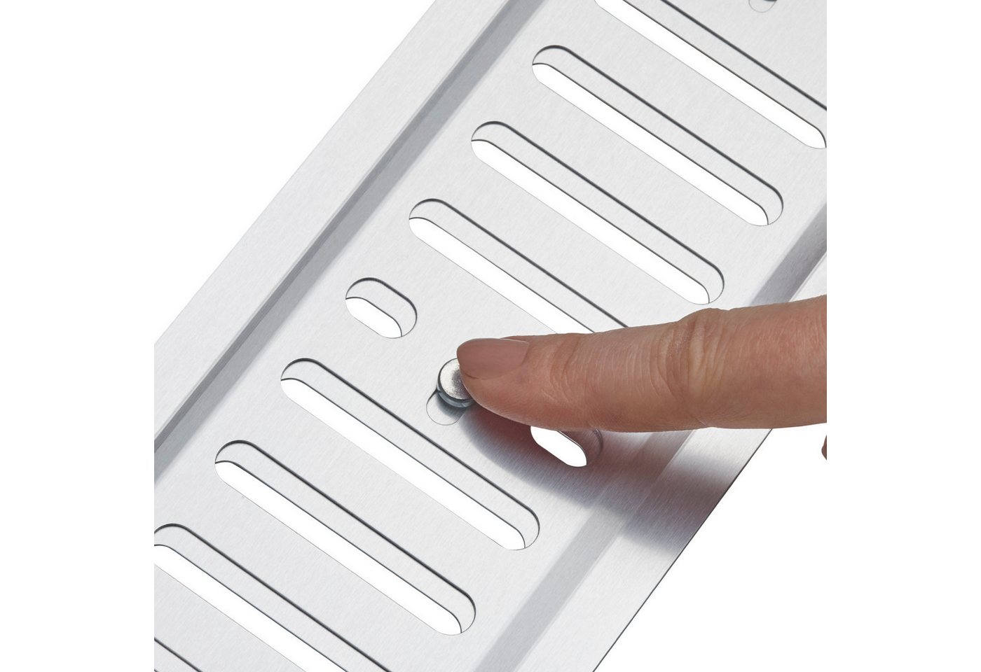 SO-TECH® Lüftungsgitter Belüftungsgitter mit Schiebeverschluss verschließbar (1 St), Aluminium, 260 x 90 mm, Schlitzlochung oval – Bild 4 von 5