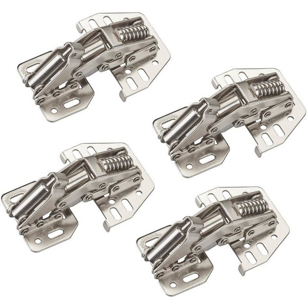 SO-TECH® Möbelbeschlag Aufschraubscharnier 90° mit Montageanschlag (4 St), SoftClose, Möbelscharnier (Stahl, vernickelt, verstellbar)