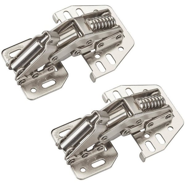 SO-TECH® Möbelbeschlag Aufschraubscharnier 90° mit Montageanschlag (2 St), SoftClose, Möbelscharnier (Stahl, vernickelt, verstellbar)