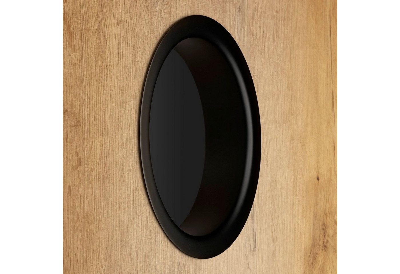 SO-TECH® Möbelbeschlag Durchwurfring Einfwurfring Edelstahl schwarz lackiert, Ø 180 mm, H 41,5 mm zum Einbau in Waschtisch / Arbeitsplatte – Bild 3 von 5