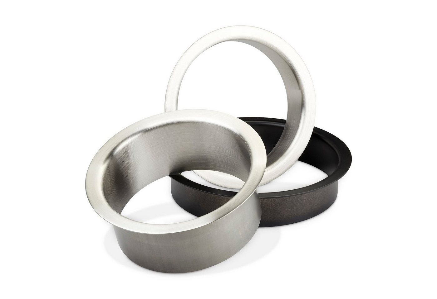 SO-TECH® Möbelbeschlag Durchwurfring Einfwurfring Edelstahl schwarz lackiert, Ø 180 mm, H 41,5 mm zum Einbau in Waschtisch / Arbeitsplatte – Bild 5 von 5