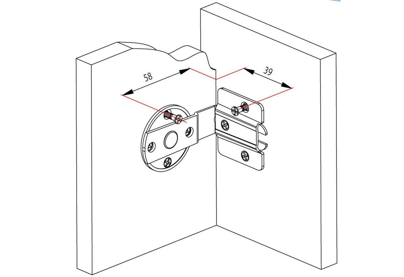 SO-TECH® Möbelbeschlag Tisch- und Blendenverbinder CLICK CATCH (1 St) – Bild 5 von 5