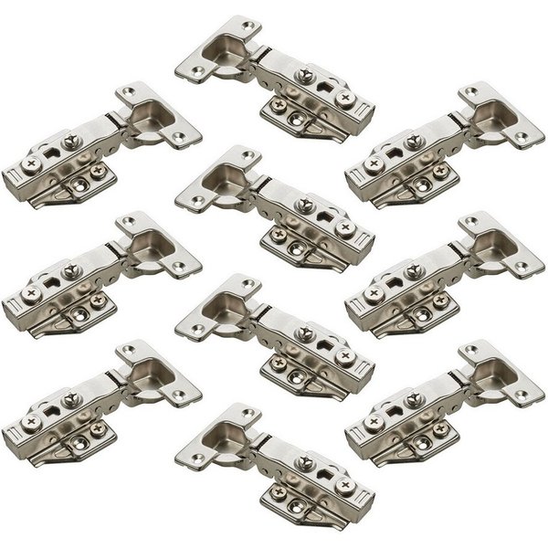 SO-TECH® Möbelbeschlag Topfband T48 105° inkl. Kreuzplatte mit Exzenterverstellung (10 St), Eckanschlag mit Dämpfer (Soft-Close) inkl. Montageplatten