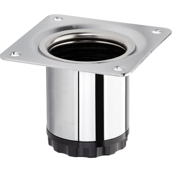 SO-TECH® Möbelfuß BRAVO aus Stahl, höhenverstellbar, belastbar bis 50 kg, Chrom poliert, Höhe 50 mm, Durchmesser 40 mm