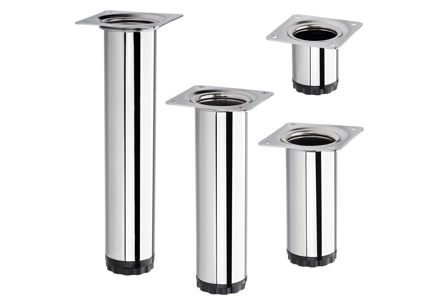 SO-TECH® Möbelfuß BRAVO aus Stahl, höhenverstellbar, belastbar bis 50 kg, Chrom poliert, Höhe 50 mm, Durchmesser 40 mm – Bild 2 von 5