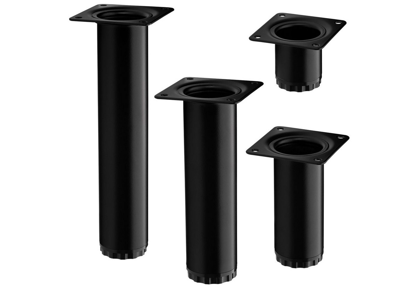 SO-TECH® Möbelfuß BRAVO aus Stahl, höhenverstellbar, belastbar bis 50 kg, schwarz matt, Höhe 50 mm, Durchmesser 40 mm – Bild 2 von 5