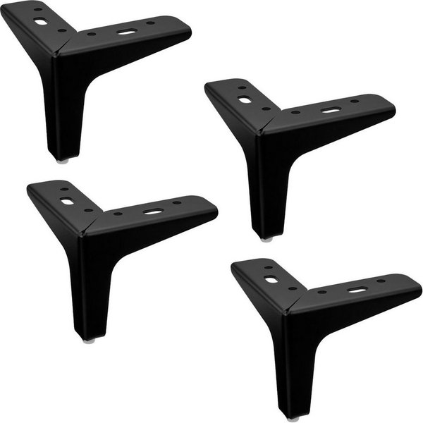 SO-TECH® Möbelfuß VICTOR, Stahl mit Bodengleiter, 135 x 135 x 40 mm, (4-St), Höhe 100 mm, schwarz matt