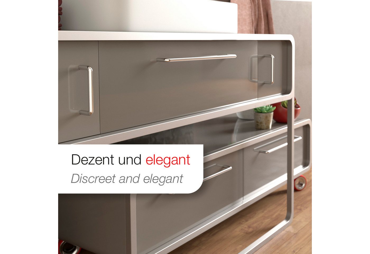 SO-TECH® Möbelgriff Bügelgriff BG03, Durchmesser 10 mm, Lochabstände 64-320 mm, Chrom poliert, Lochabstand 64 mm - inkl. Schrauben – Bild 3 von 5