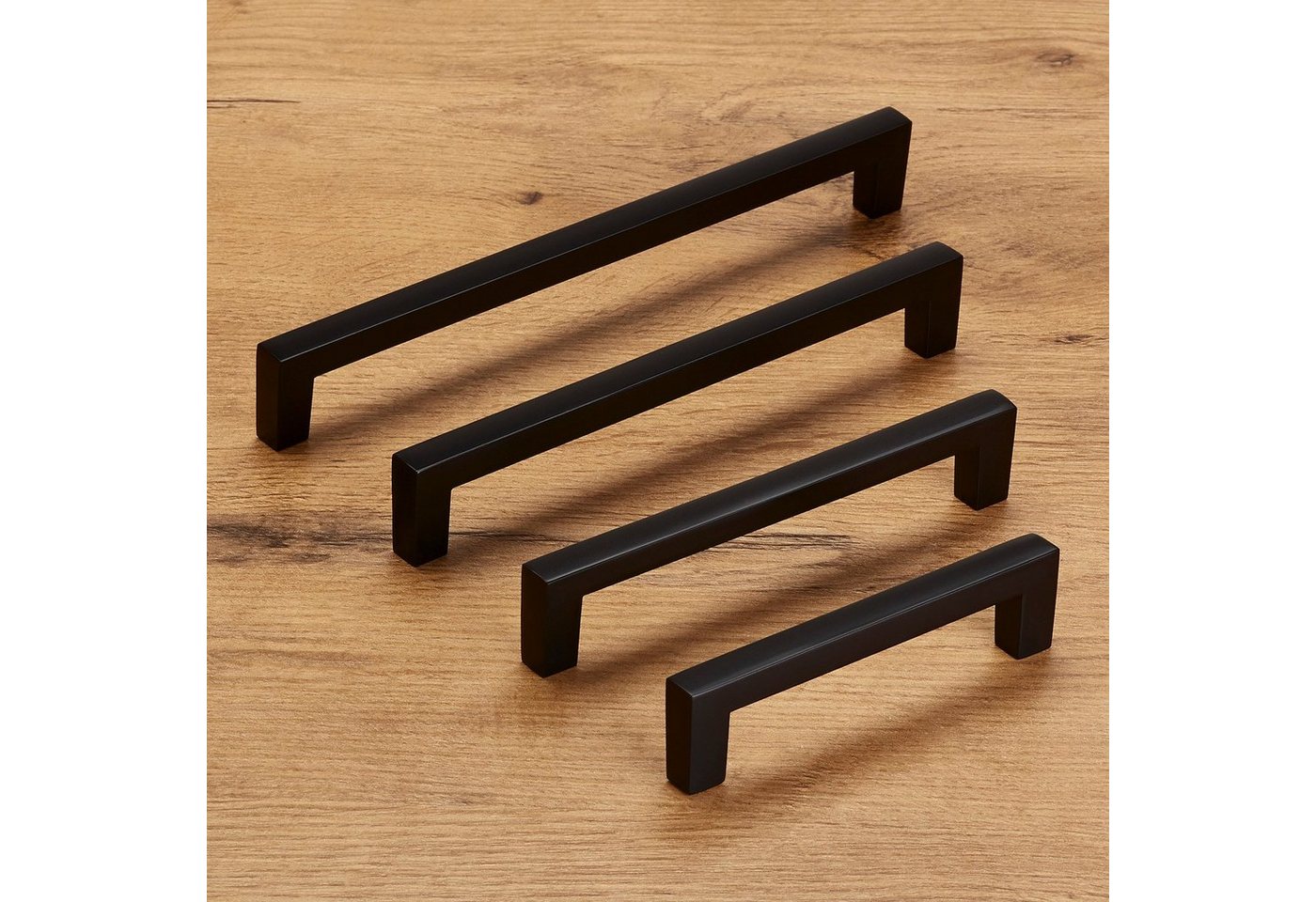 SO-TECH® Möbelgriff Bügelgriff BLACKLINE I schwarz matt, Schrankgriff Aluminium (1-St), Bohrlochabstand (BA) 96 mm, inkl. M4 Befestigungsschrauben – Bild 3 von 5