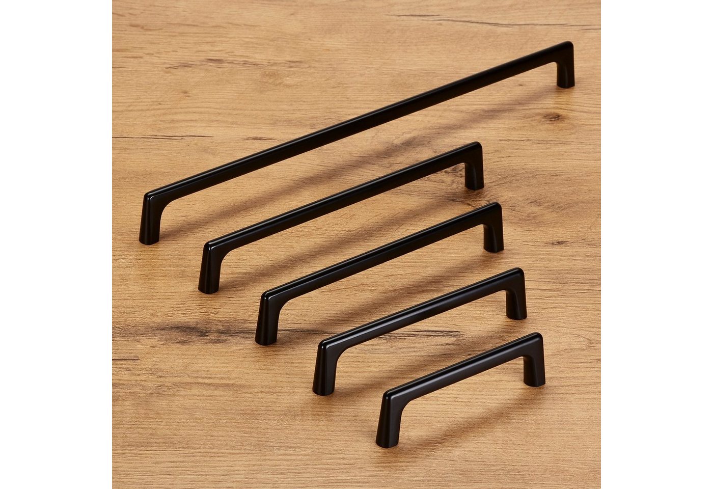 SO-TECH® Möbelgriff Bügelgriff BLACKLINE III, schwarz matt, Aluminium (1-St), Bohrlochabstand (BA) 96 mm, inkl. M4 Befestigungsschrauben – Bild 3 von 5