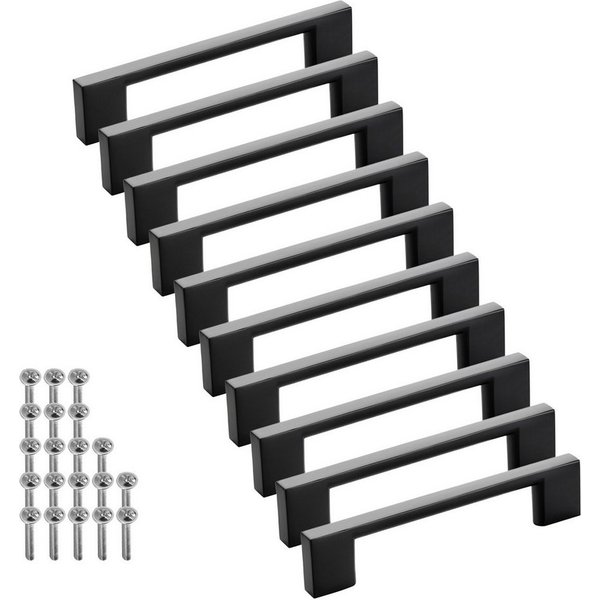 SO-TECH® Möbelgriff Bügelgriff Blackline XII schwarz matt - inkl. Schrauben (Spar-Set, 10-St), Schubladengriff Schrankgriff Bohrlochabstand (BA) 96 mm