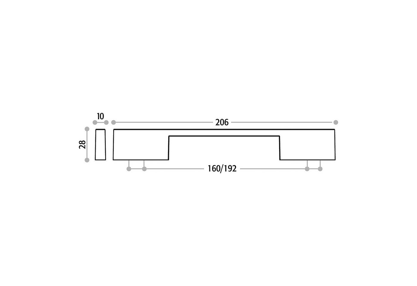 SO-TECH® Möbelgriff Bügelgriff SARI BA 160/192 mm, inkl. Schrauben (1-St), Chrom poliert von SCHÜCO ALU COMPETENCE – Bild 3 von 4