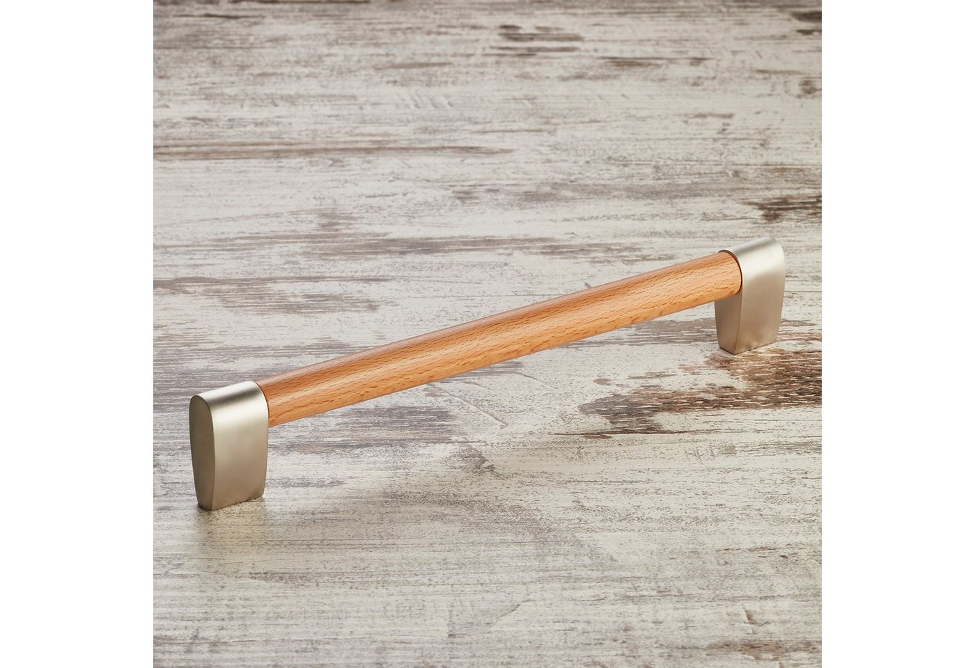 SO-TECH® Möbelgriff Bügelgriff SW151 BA 192 mm, inkl. Schrauben (1-St), Edelstahloptik / Buche natur von SCHÜCO ALU COMPETENCE – Bild 2 von 5