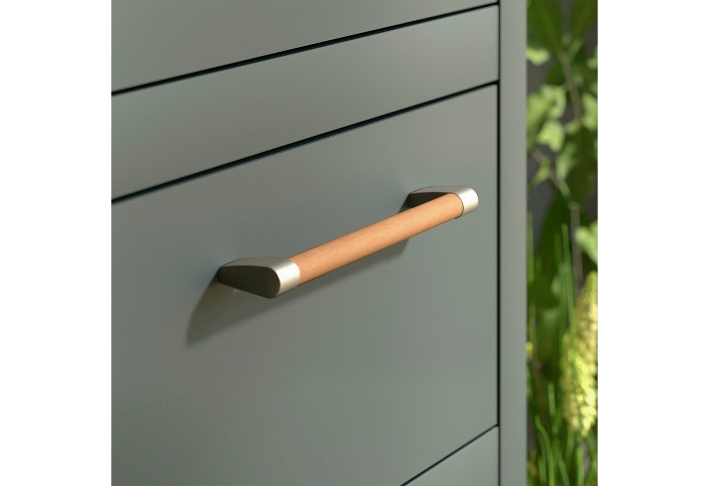 SO-TECH® Möbelgriff Bügelgriff SW151 BA 192 mm, inkl. Schrauben (1-St), Edelstahloptik / Buche natur von SCHÜCO ALU COMPETENCE – Bild 5 von 5