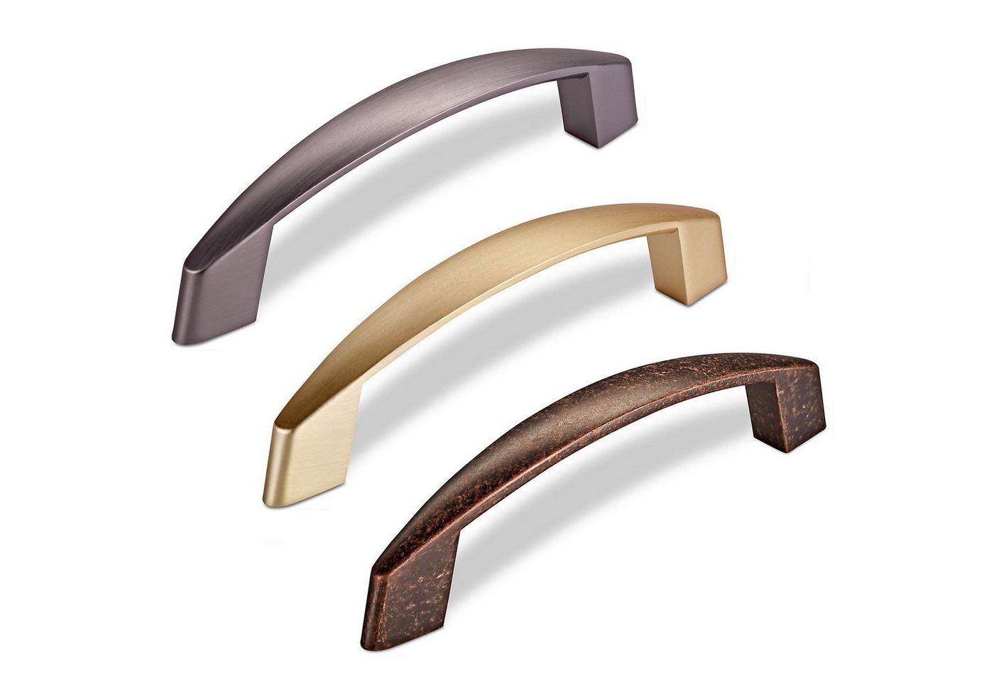 SO-TECH® Möbelgriff Bügelgriff THEA BA 96 - 128 mm - incl. Schrauben, Lochabstand 96 mm Edelstahloptik matt dunkel inkl Schrauben – Bild 3 von 5
