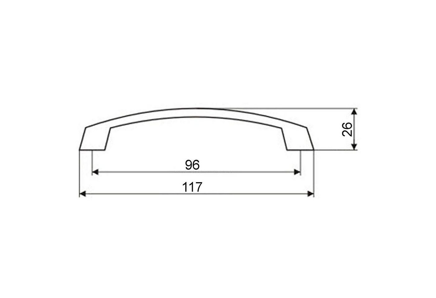 SO-TECH® Möbelgriff Bügelgriff THEA BA 96 - 128 mm - incl. Schrauben, Lochabstand 96 mm Edelstahloptik matt dunkel inkl Schrauben – Bild 4 von 5